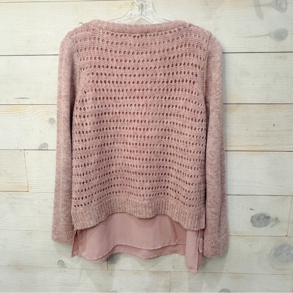 The Limited Women's Marled Pink Wool Blend Knit layered sweater ❤️ - Picture 5 of 7